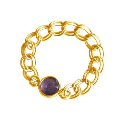 Gemshine - Damen - Ring - Vergoldet - Amethyst - Violett - Beweglich - Geschmeidig | 11531266drops/gem
