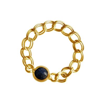 Gemshine - Damen - Ring - Vergoldet - Saphir - Blau - Beweglich - Geschmeidig | 11531267drops/gem