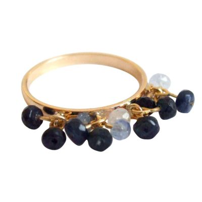 Gemshine - Damen - Ring - Vergoldet - Saphir - Blau, Ringgröße:54 (17.2) | 11532569drops/gem