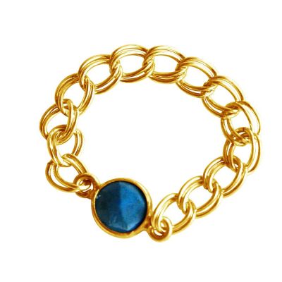 Gemshine - Damen - Ring - Vergoldet - Türkis - Blau - Beweglich - Geschmeidig | 11531268drops/gem