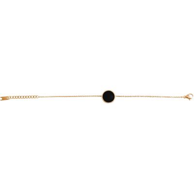 GEMSHINE Damenarmband mit schwarzen Onyx Edelstein | 11613168drops/gem