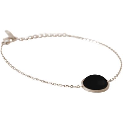 GEMSHINE Damenarmband mit schwarzen Onyx Edelstein | 11613165drops/gem