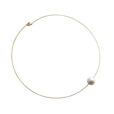 GEMSHINE Damenhalskette mit weißer Perle | 11613221drops/gem