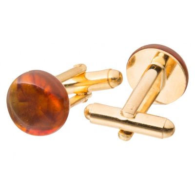 Gemshine - Manschettenknöpfe - Vergoldet - Bernstein - Gelb - Orange - 15 mm | 11612914drops/gem
