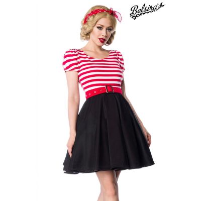 Jersey Kleid,schwarz/weiß/rot Größe L | 50025atixo2