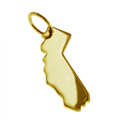 Kettenanhänger in der Form von der Landkarte Kalifornien in massiv 585 Gelbgold | 11664308dropssww
