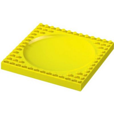 Kinder-Teller flach gelb kompatibel mit Baustein | 6790104790drops