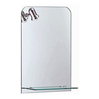 Moderner Spiegel mit Beleuchtung u. Glasablage - ca. 70 x 50 cm | J1508cpdi
