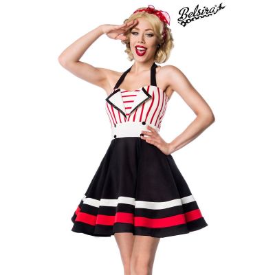 Neckholder-Kleid,schwarz/rot/weiß Größe 2XL | 50024atixo4