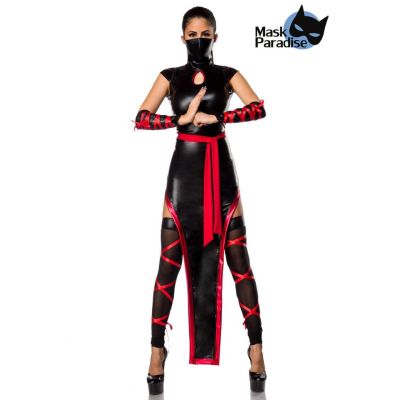 Ninjakostüm: Hot Ninja schwarz/rot Größe M | 80045atixo