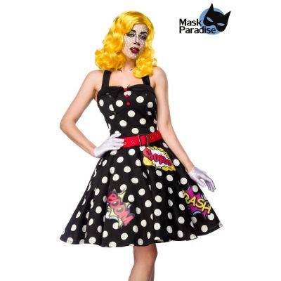 Pop Art Kostüm: Pop Art Girl schwarz/weiß/rot Größe M | 80055atixo1
