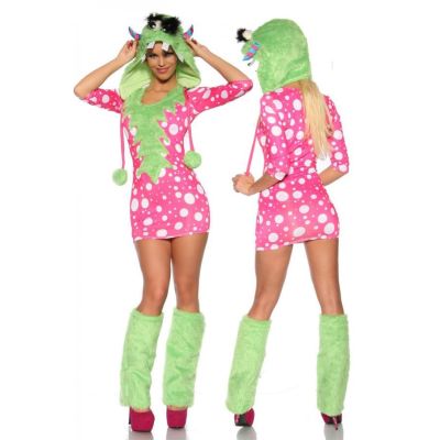Sexy-Monster-Kostüm grün/pink Größe OS | 13153atixo