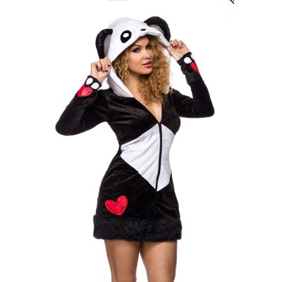 sexy Pandabär Kostüm schwarz/weiß/rot Größe XS-M | 14349atixo