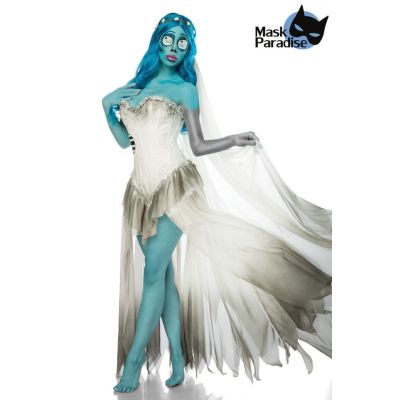 Skeleton Bride Kostüm weiß/blau Größe M | 80004atixo2