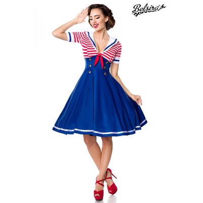 Swing-Kleid im Marinelook,blau/rot/weiß Größe S | 50057atixo1