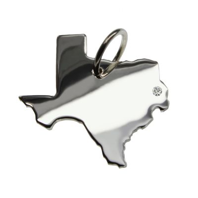 Texas Anhänger mit einem Brillant 0,015ct an Ihrem Wunschort in massiv 925 Silber | 11664183atixo