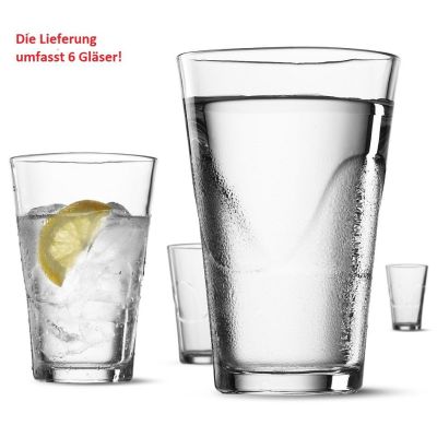 6 Gläser je 0,3 Liter Glas Trinkglas Trinkgläser Set 6-teilig Wasserglas Wassergläser | 4667 / EAN:5709262959853