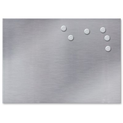 axentia Magnettafel silber 50x35 cm Tafel Pinnwand Whiteboard inkl. 6 Magneten | 19077 / EAN:4005437173316