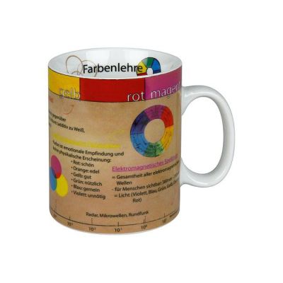 Becher Farbenlehre Kaffeetasse Tasse Kaffee Porzellan Kaffeebecher Henkelbecher Jumbo Farben Maler | 3436 / EAN:4028145050694