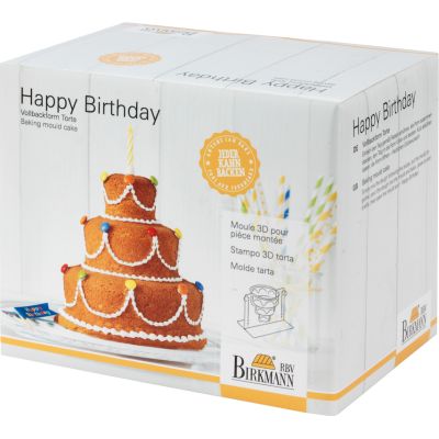 Birkmann 3D Backform Happy Birthday Vollbackform Torte Form antihaftbeschichtet | 16742 / EAN:4026883211841