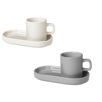 Blomus Espressotasse MIO mit Ablage Kaffee Set Keramik Tasse Untersetzer Henkel Henkeltasse Kaffeetasse | 13828