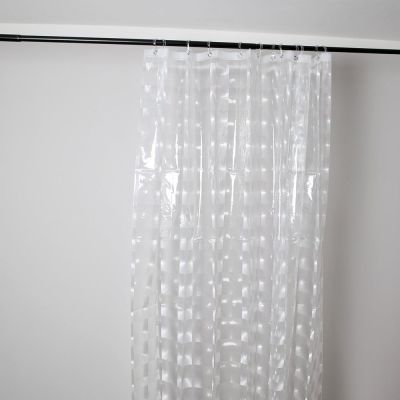 Duschvorhang mit 3D-Effekt inklusive Ringe Duschabtrennung Set Badewanne transparent 180 x 200 cm | 9366 / EAN:4250967803251