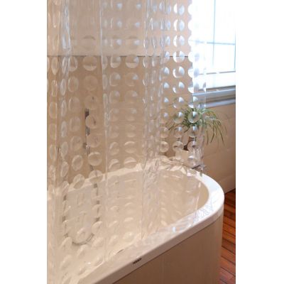 Euroshowers Duschvorhang 3D Kreise transparent waschbar zuschneidbar 180x200 cm | 9575 / EAN:7391398629113