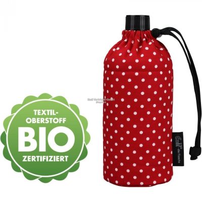Flasche 0,6 Liter Punkte rot weiß gepunktet Glasflasche Trinkflasche Isolierflasche Germany Glas | 4940 / EAN:4030596001729