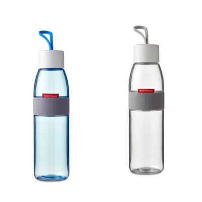 Grau - Trinkflasche Ellipse Flasche Kunststoff Schlaufe Wasserflasche nur Wasser Cup Getränke | 6727