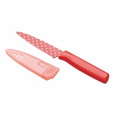 Kuhn Rikon Rüstmesser rot gepunktet Küchenmesser Kochmesser Allzweckmesser Messer | 2691 / EAN:7610154224455