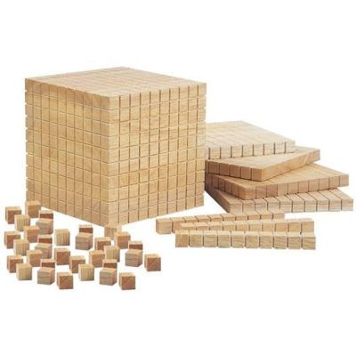 Mathematische Holzwürfel Montessori Zahlen lernen im Kindergarten Schule Mengenlehre Mathematik üben | 6000 / EAN:8854515031057
