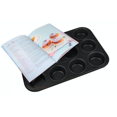 Muffin-Backform mit Backbuch Muffinform Muffinblech Cupcakes Muffins 12 Set Muffinförmchen Backblech | 9241 / EAN:4044935014066