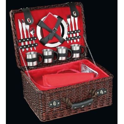Picknickkorb Luino Picknick Korb Koffer für 4 Personen geeignet Set Piknik Zubehör | 5718 / EAN:4017166155884