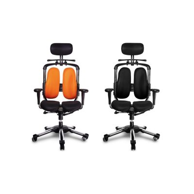 Schwarz - Harastuhl Bürostuhl NIE schwarz o. orange Polyestergewebe geteilte Rückenlehne Chefsessel Schreibtischstuhl | 14088