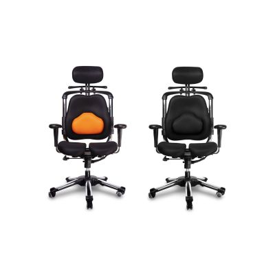 Schwarz - Harastuhl Bürostuhl ZEN-LS schwarz o. orange Polyestergewebe Lordosenstütze Chefsessel Schreibtischstuhl | 14092