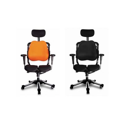Schwarz - Harastuhl Bürostuhl ZEN schwarz o. orange Polyestergewebe ergonomische S-Form Chefsessel Schreibtischstuhl | 14095