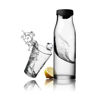 Set Wasserkaraffe mit 2 Gläsern Wasserflasche 2 Gläser Karaffe Glas Wasserglas schwarz Flasche | 3441 / EAN:5709262946556