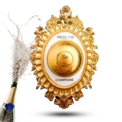 TA999 Champagnerklingel gold Deko Objekt Schild Klingel Sekt Liebhaber Geschenk | 19254 / EAN:4250967805057