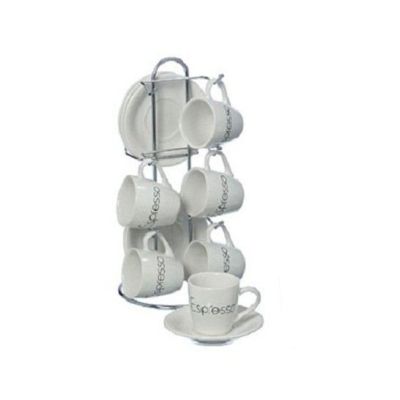 Tassenset Fresh 13-teilig Set Steingut weiss Espressotasse Tasse mit Untertasse | 5881 / EAN:4020606946416