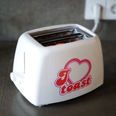 Toaster I love you Liebe toasten Toast weiß für 2 Scheiben toasted Schriftzug Herz | 12 / EAN:8714302613456