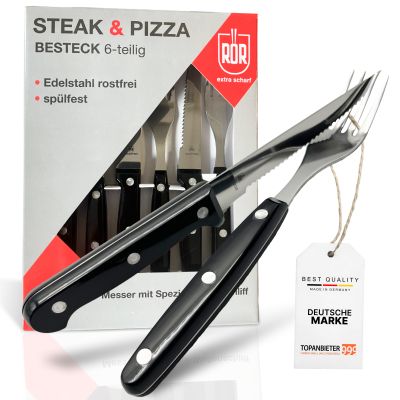 TOPANBIETER 999 Besteckset 6-tlg. Pizza Steak hochwertig Edelstahl rostfrei | 19287 / EAN:4250967804784