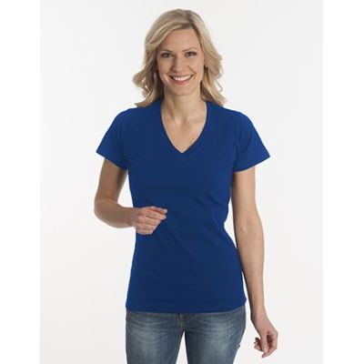 Damen T-Shirt Flash-Line, V-Neck, navy, Grösse 2XL | 100104-500-05 / EAN:0651650570063