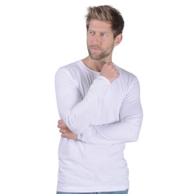 SNAP Herren T-Shirt Top-Line Longsleeve, Weiß, 4XL | 010101LS-7 / EAN:0651650570193