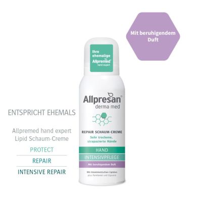 Allpresan Derma med Repair Schaum-Creme HAND INTENSIVPFLEGE mit beruhigendem Duft - 100 ml | A010162412 / EAN:4038235624124